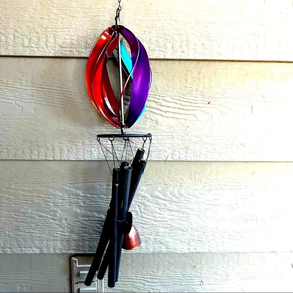 🌻Wind Chime - Large Rainbow Spiral Metal Hanging Wind Chime